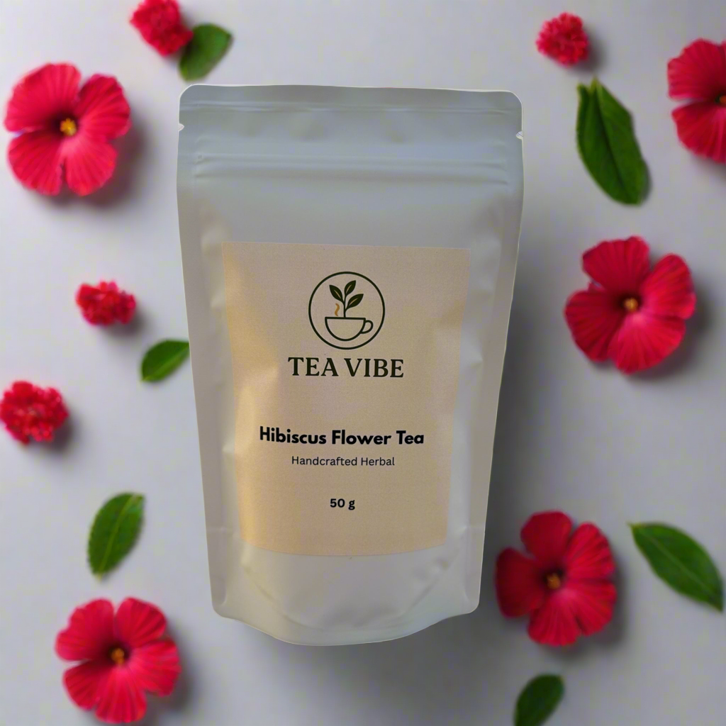 Organic Hibiscus Tea - Premium Crushed Petals 50g | Tea Vibe